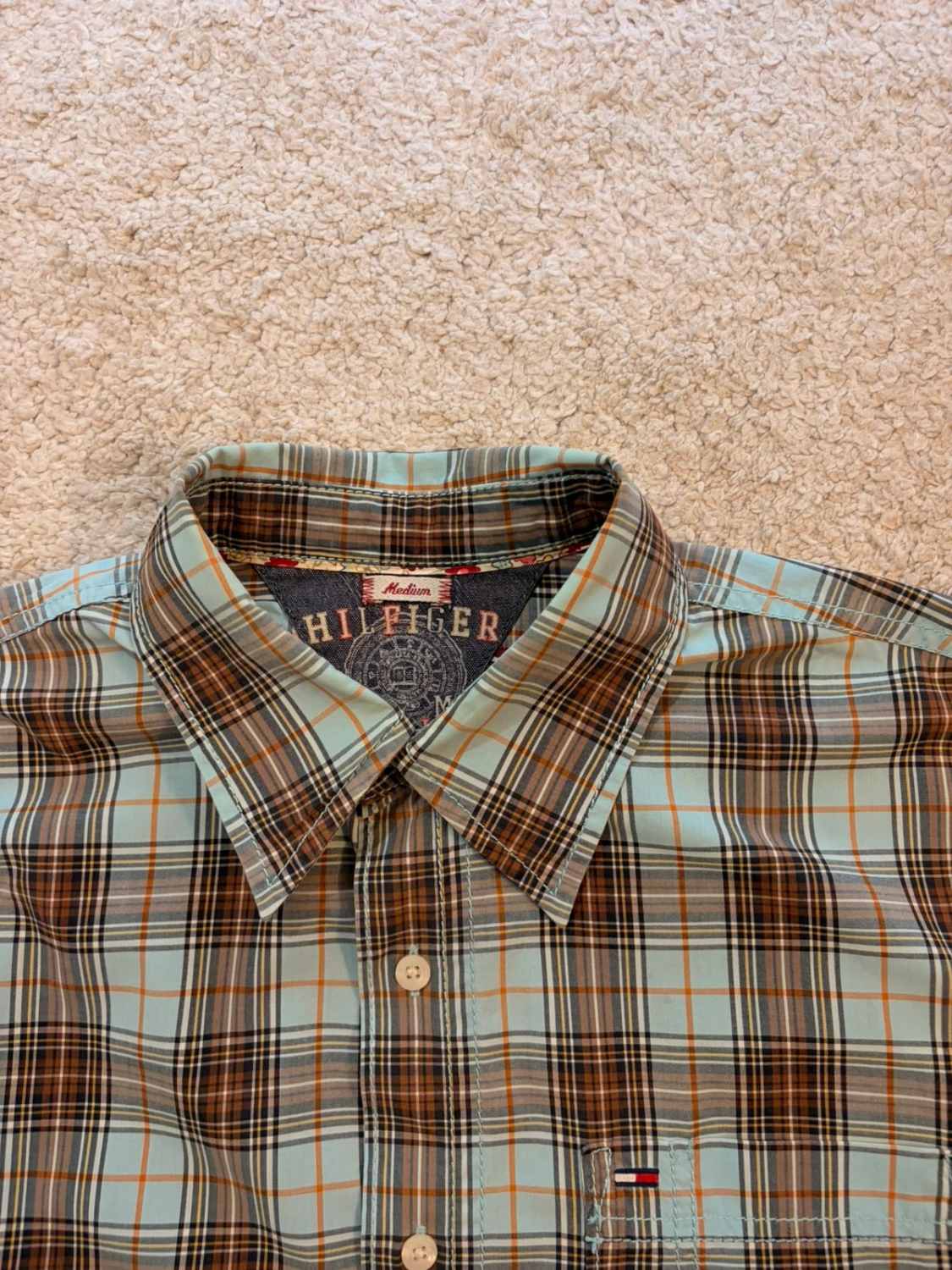 👖🔵 Camisa Hilfiger Denim a Cuadros Azul Claro/Marrón/Negro - Casual y Chic