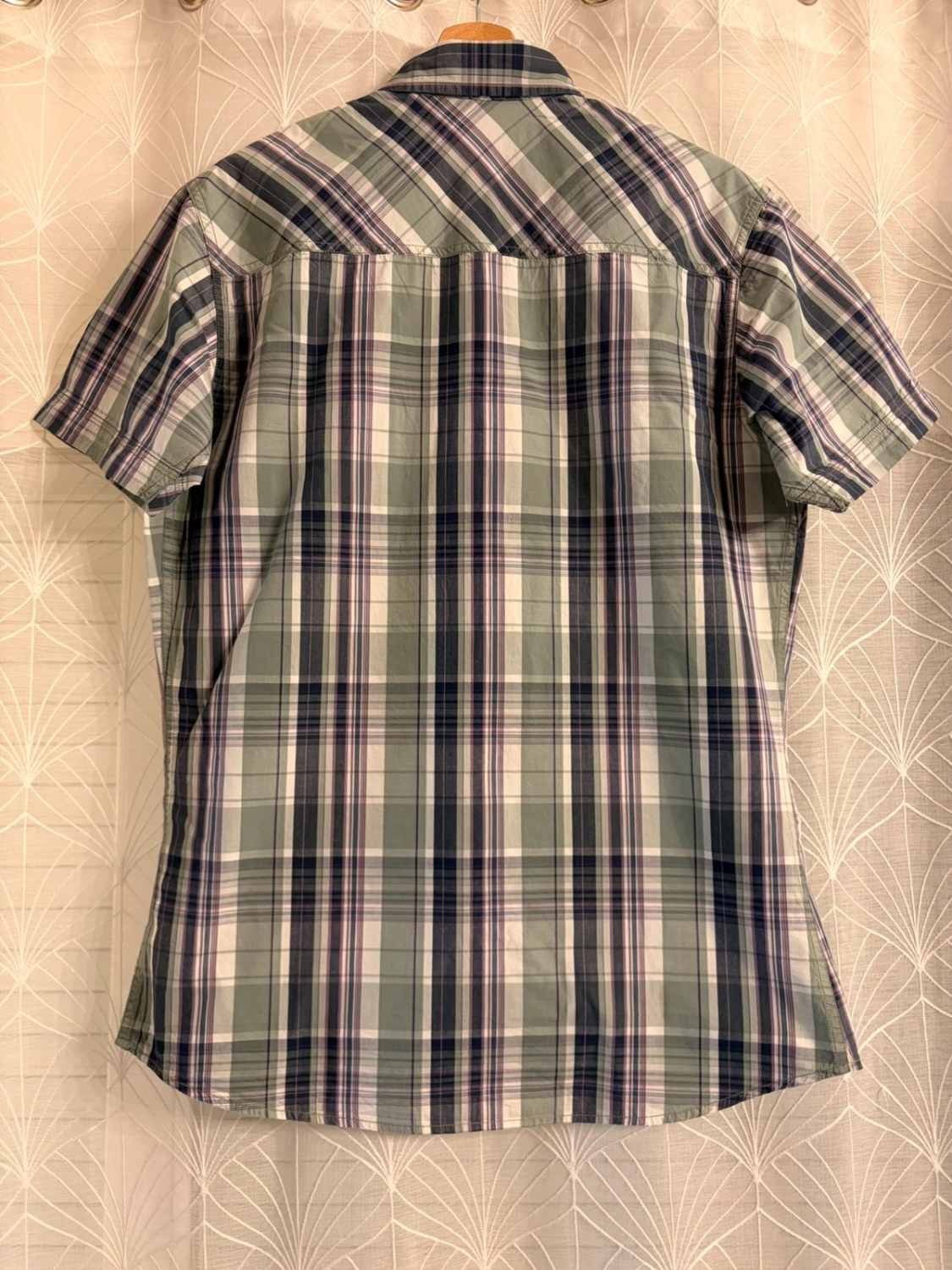 Chemise MCS Marlboro Classics à Manches Courtes à Carreaux Vert/Marine/Violet