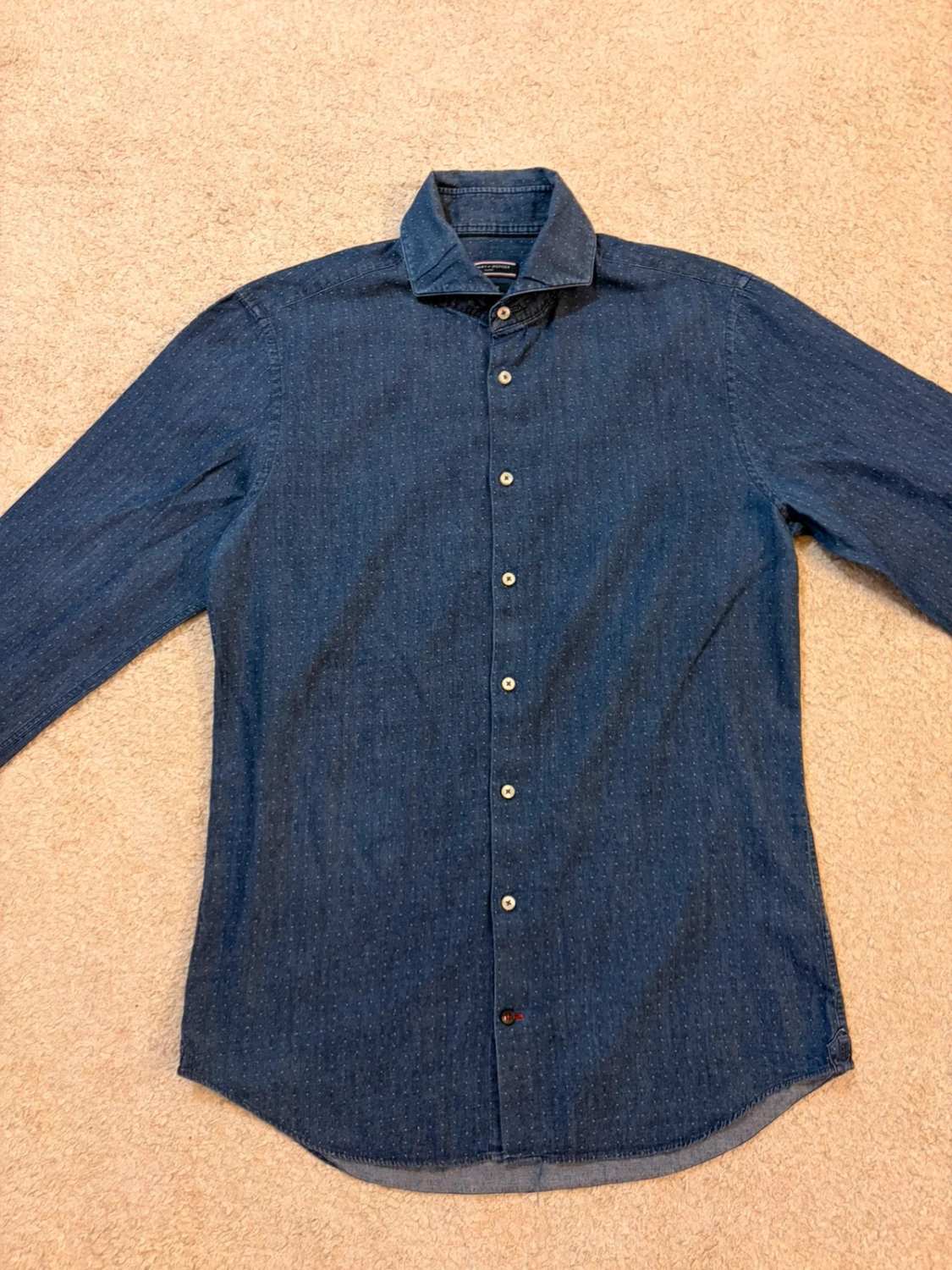 Chemise Tommy Hilfiger Slim Fit Marine à Motif - Chic & Moderne