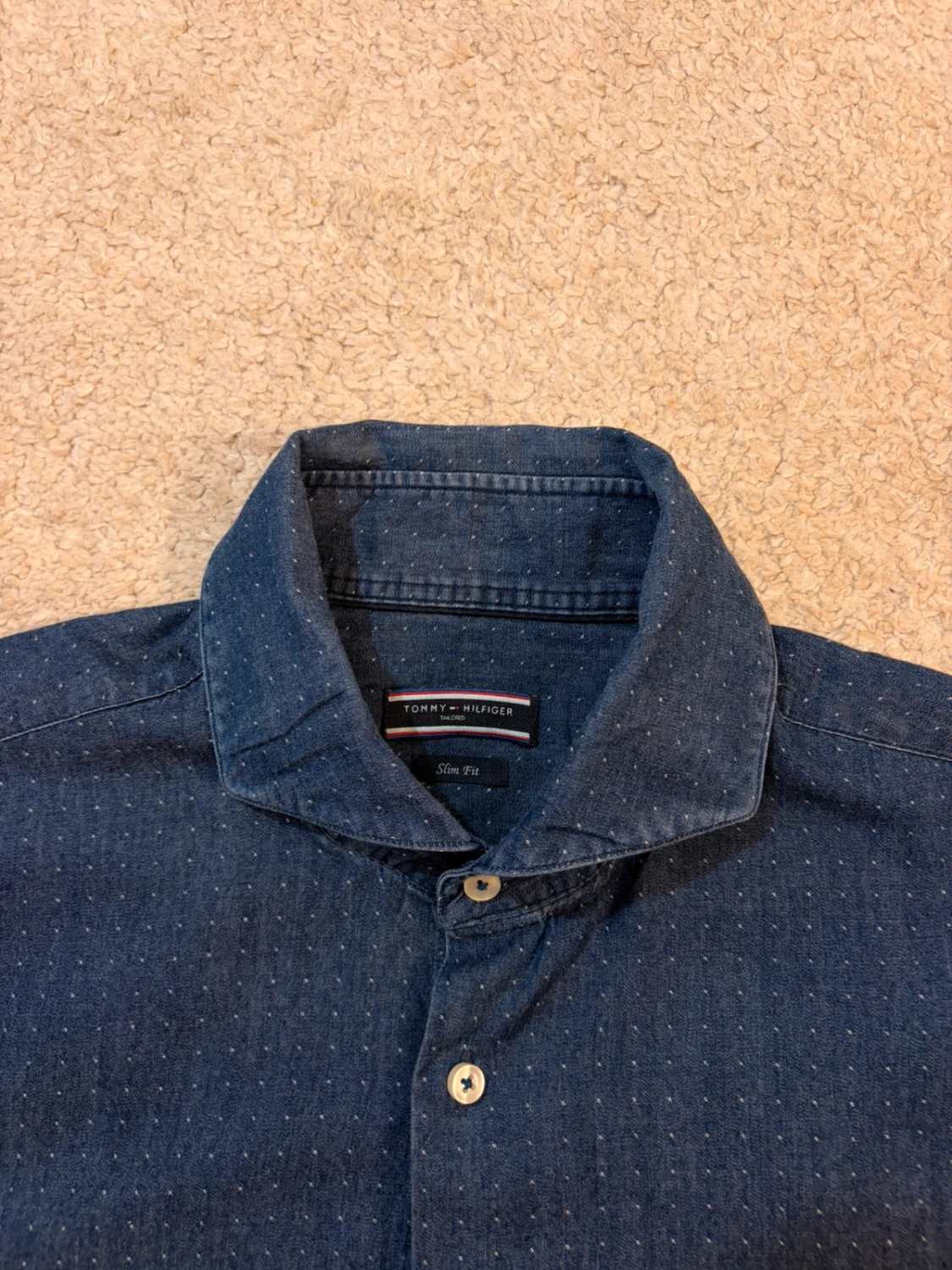 Chemise Tommy Hilfiger Slim Fit Marine à Motif - Chic & Moderne