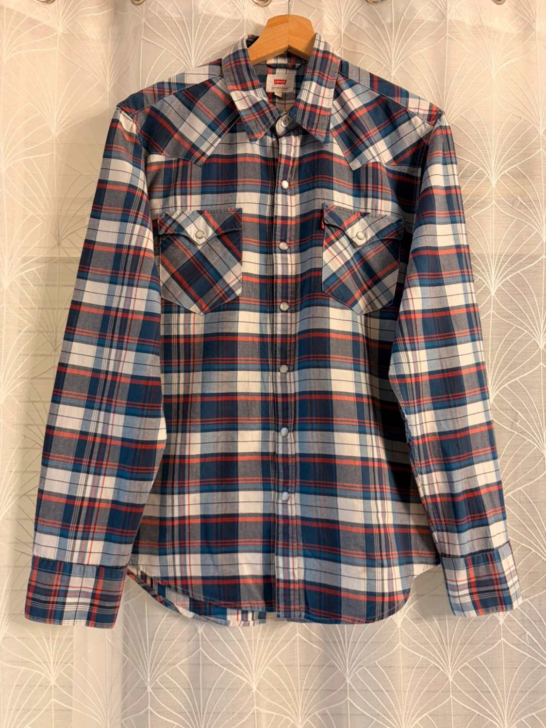 🔵 Chemise Levi's à Carreaux Bleu/Blanc/Bordeaux - Classique Polyvalent - Taille M