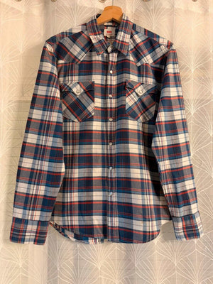 🔵 Chemise Levi's à Carreaux Bleu/Blanc/Bordeaux - Classique Polyvalent - Taille M