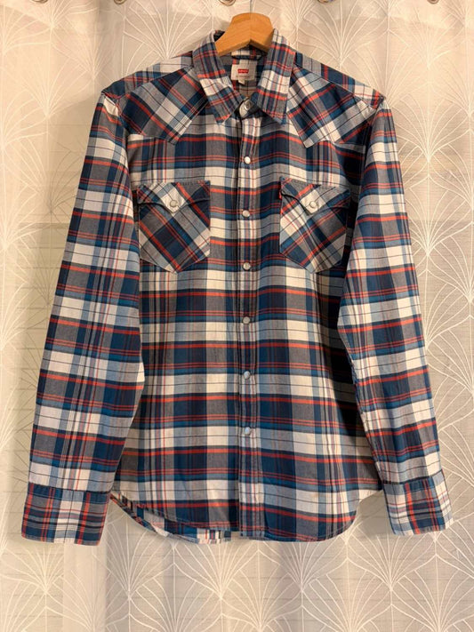 🔵 Chemise Levi's à Carreaux Bleu/Blanc/Bordeaux - Classique Polyvalent - Taille M