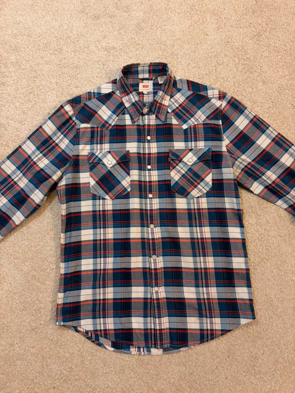 🔵 Chemise Levi's à Carreaux Bleu/Blanc/Bordeaux - Classique Polyvalent - Taille M