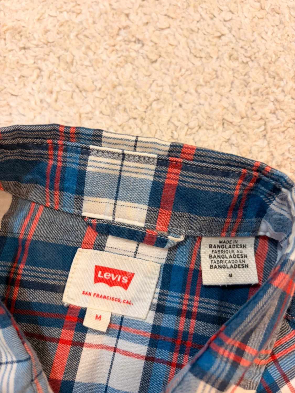 🔵 Chemise Levi's à Carreaux Bleu/Blanc/Bordeaux - Classique Polyvalent - Taille M