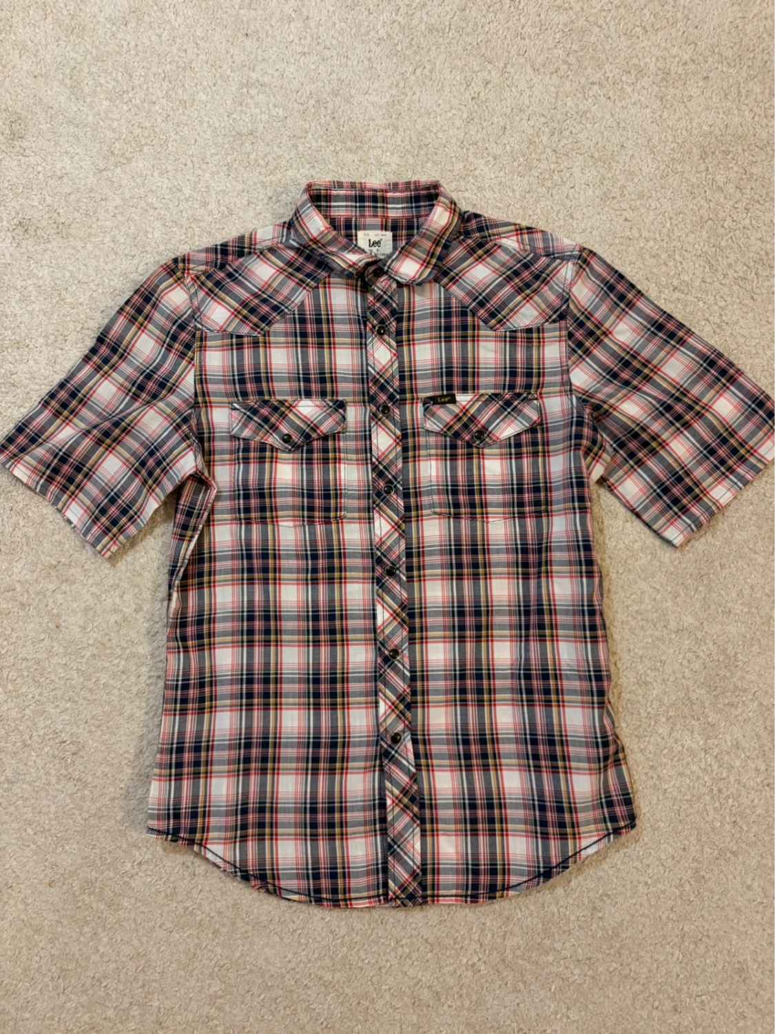 Lee Slim Fit Short Sleeve Plaid Shirt - Modern Western Style