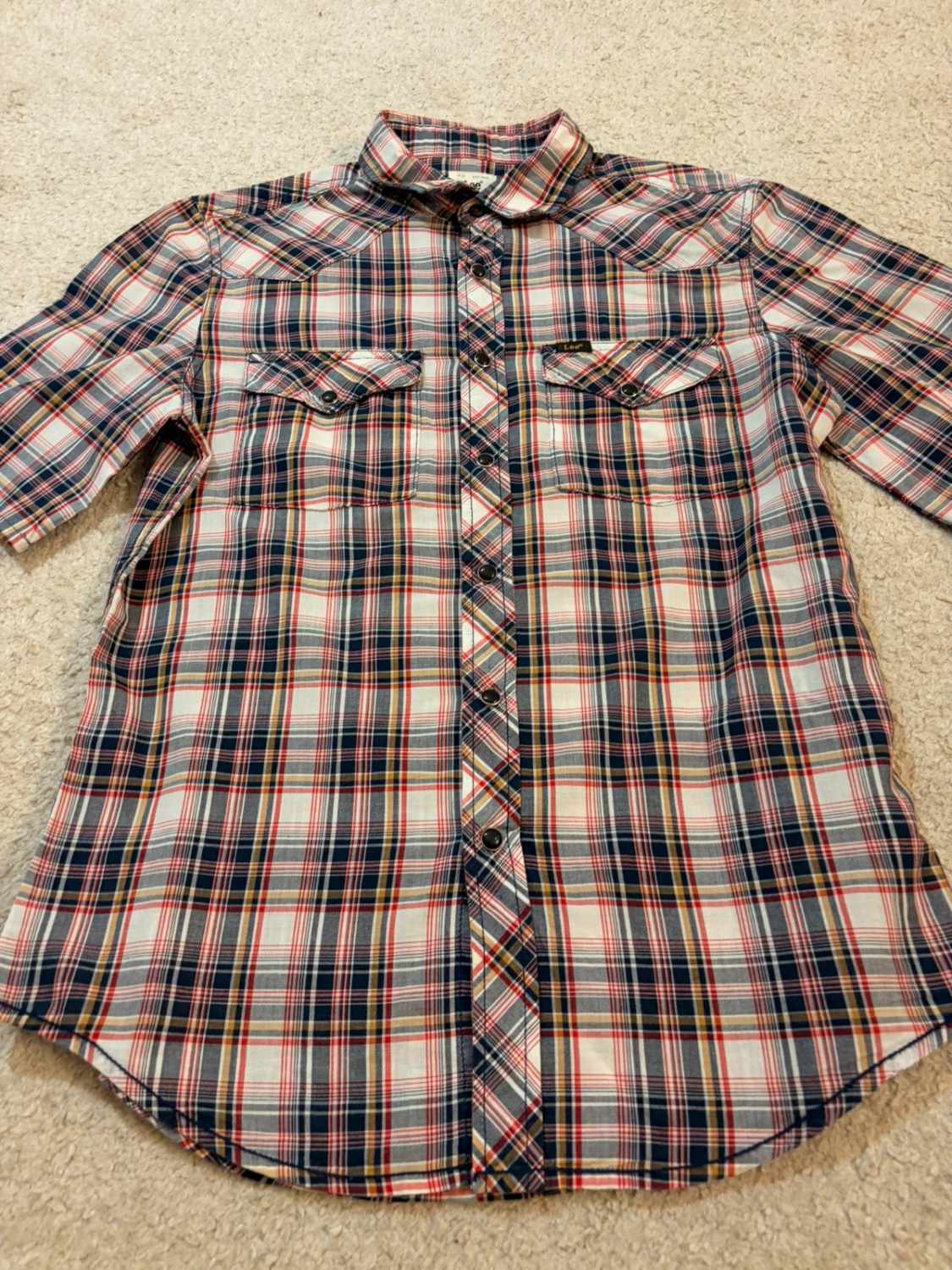 Lee Slim Fit Short Sleeve Plaid Shirt - Modern Western Style