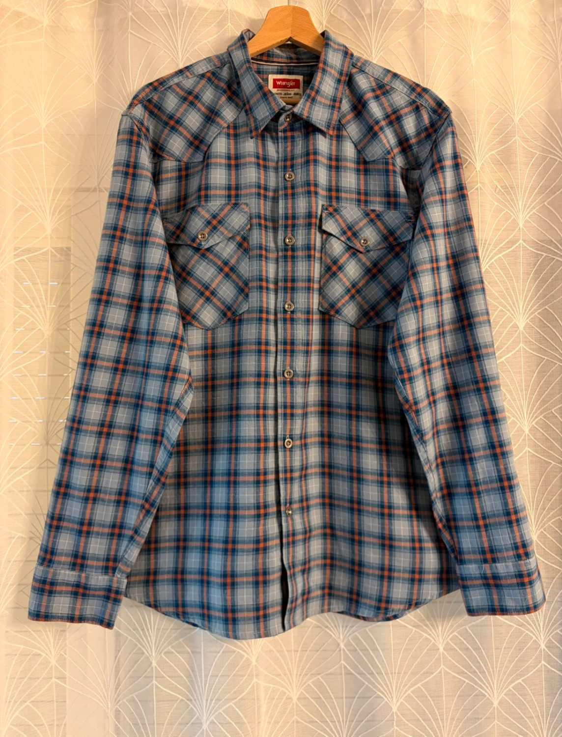 Chemise Wrangler à Carreaux Bleu Clair/Bleu/Marron - Fraîcheur & Élégance Naturelle