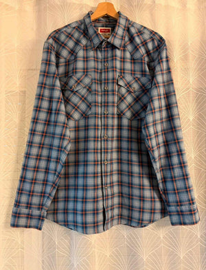 Chemise Wrangler à Carreaux Bleu Clair/Bleu/Marron - Fraîcheur & Élégance Naturelle