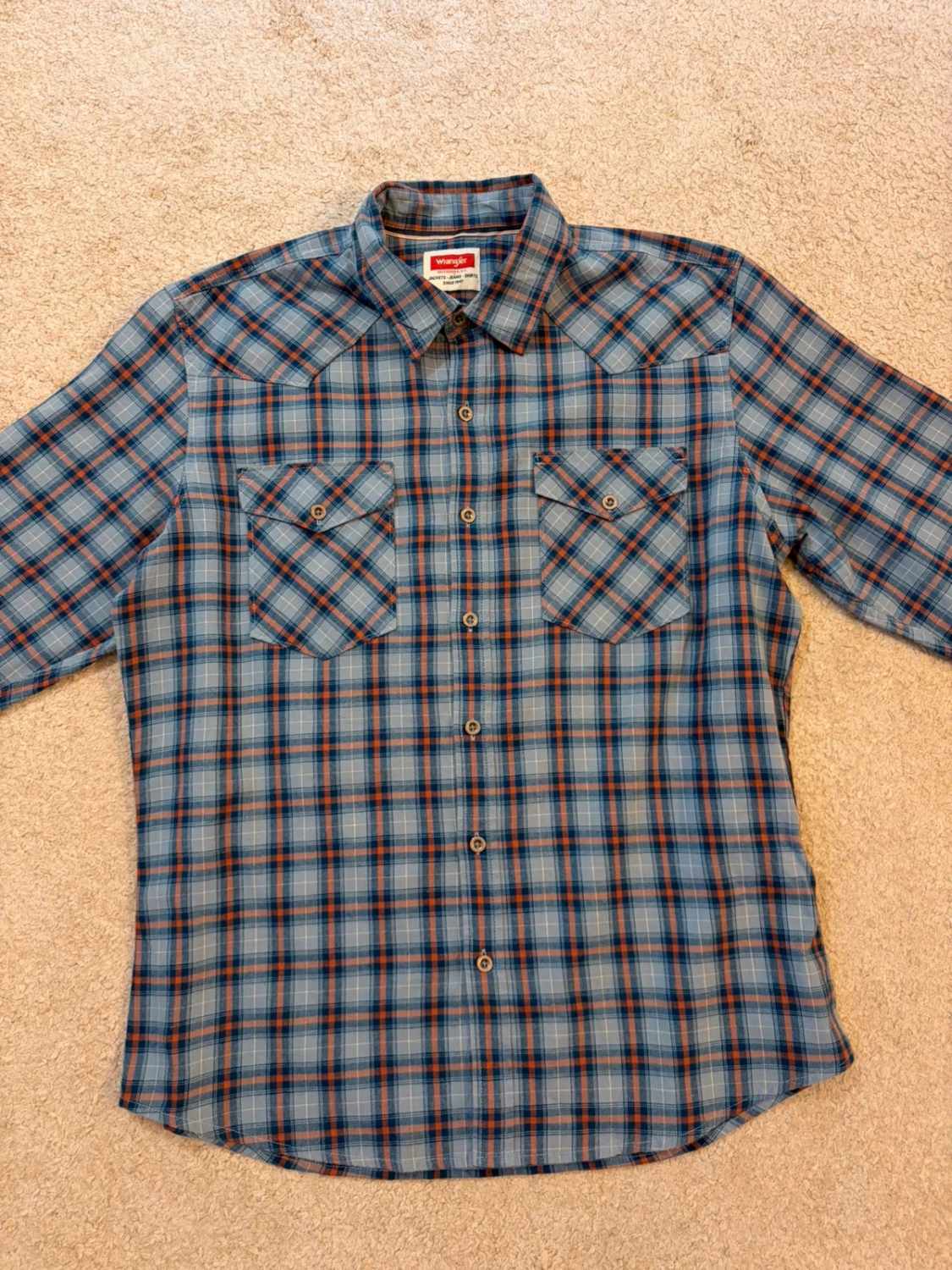 Chemise Wrangler à Carreaux Bleu Clair/Bleu/Marron - Fraîcheur & Élégance Naturelle