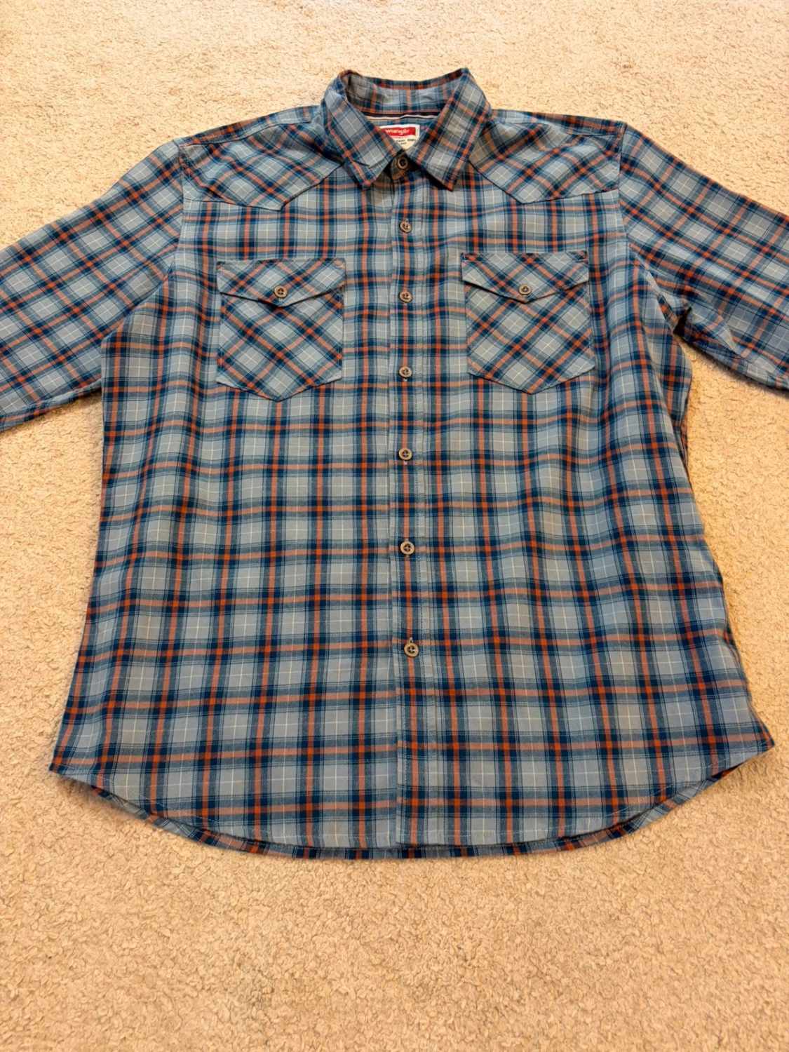 Chemise Wrangler à Carreaux Bleu Clair/Bleu/Marron - Fraîcheur & Élégance Naturelle