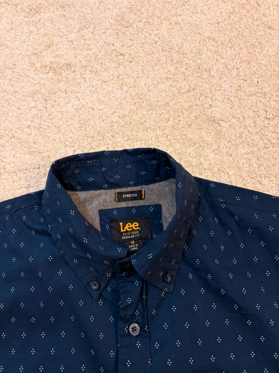 🤠 Chemise Lee Regular Fit Stretch Marine à Motif - Confort & Style