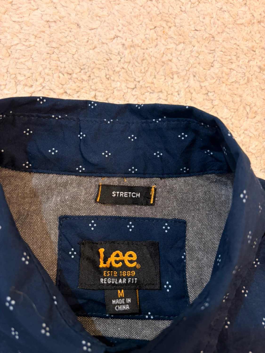 🤠 Chemise Lee Regular Fit Stretch Marine à Motif - Confort & Style