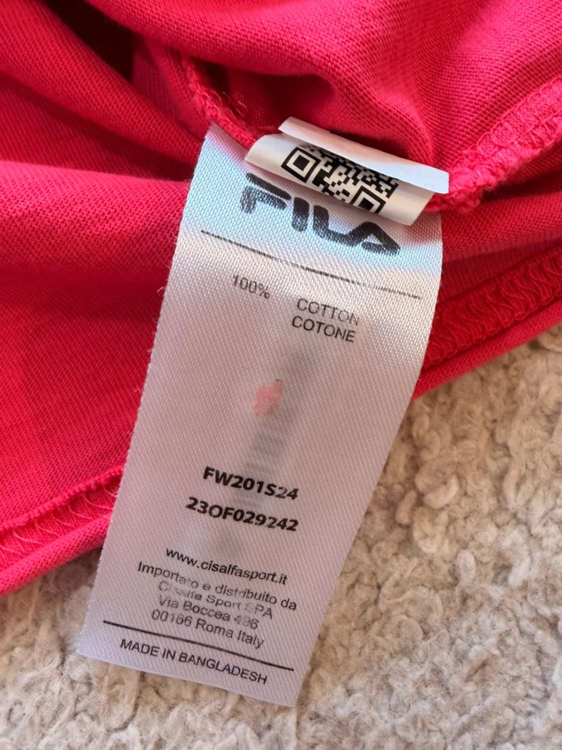🎽 T-shirt Fila Crop Imprimé Fuchsia/Vert/Corail - Coloré & Tendance