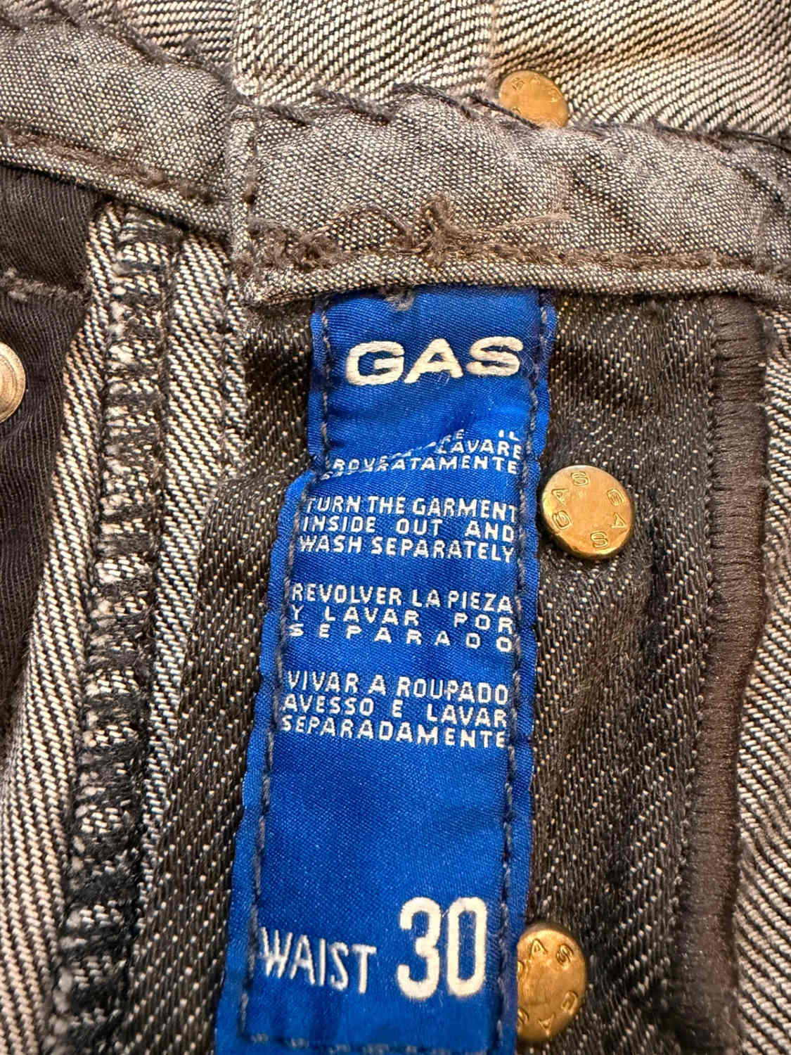 Jeans Gas Noir/Gris - Taille W30