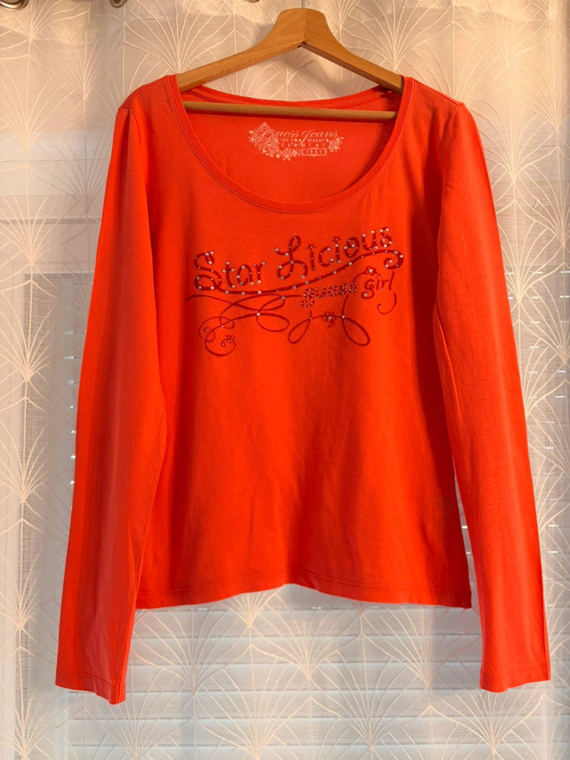 Blouse Guess Jeans à Manches Longues Corail - Féminine & Confortable