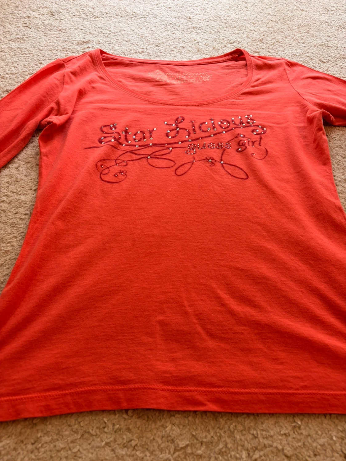 Blouse Guess Jeans à Manches Longues Corail - Féminine & Confortable