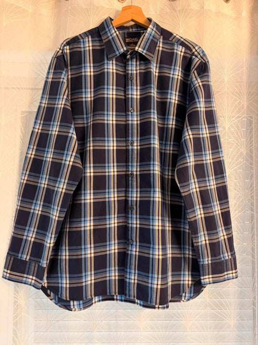 Chemise Michael Kors à Carreaux Marine/Bleu Clair/Gris - Élégance Urbaine