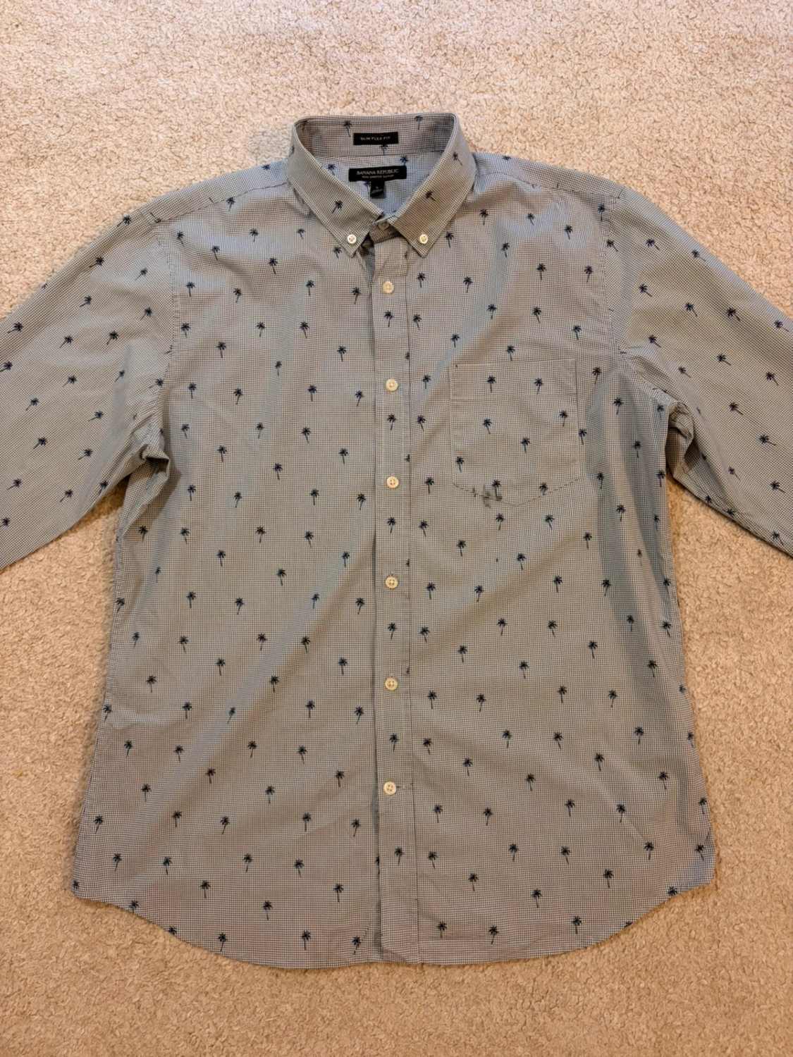 🔵 Chemise Banana Republic Slim Flex Fit à Carreaux Gris/Marine - Moderne & Élastique