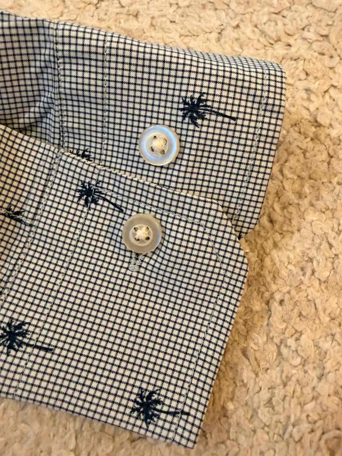 🔵 Chemise Banana Republic Slim Flex Fit à Carreaux Gris/Marine - Moderne & Élastique
