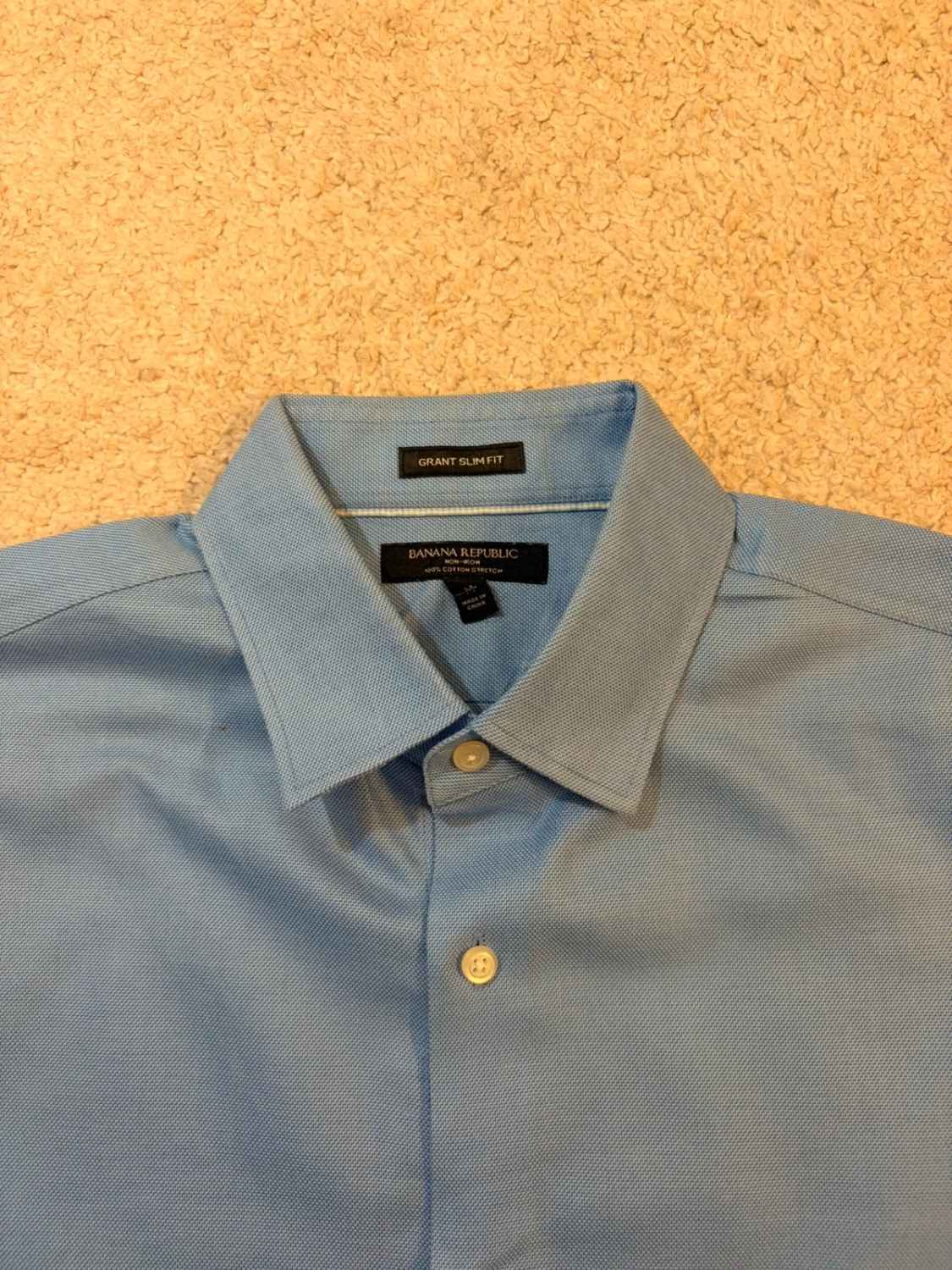 💎 Chemise Banana Republic Non-Iron Grant Slim Fit Bleu Clair - Fraîcheur & Entretien Facile