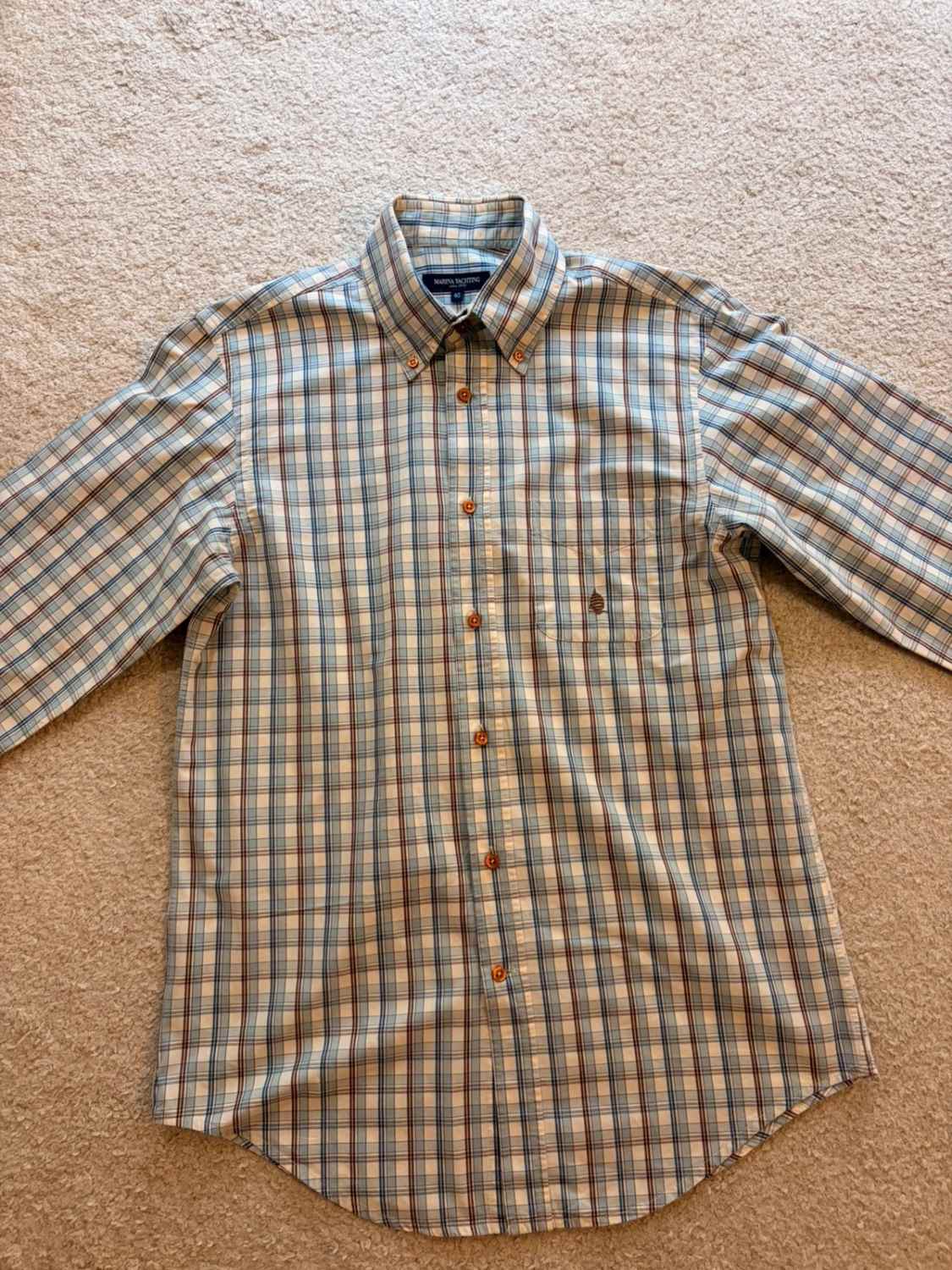 Camicia Marina Yachting a Quadri Blu Chiaro/Marrone - Stile Nautico