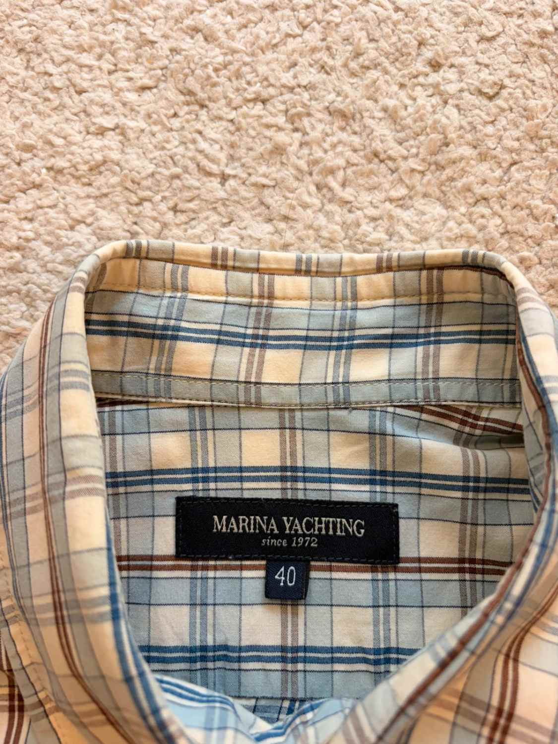 Camicia Marina Yachting a Quadri Blu Chiaro/Marrone - Stile Nautico