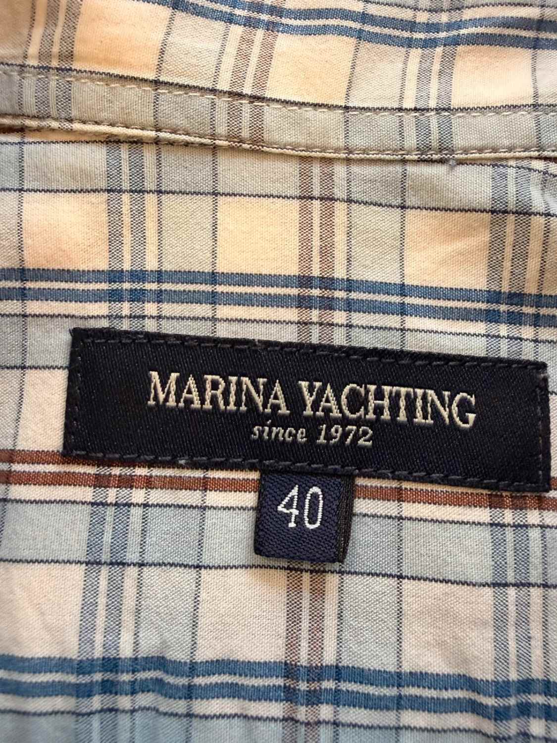 Camicia Marina Yachting a Quadri Blu Chiaro/Marrone - Stile Nautico