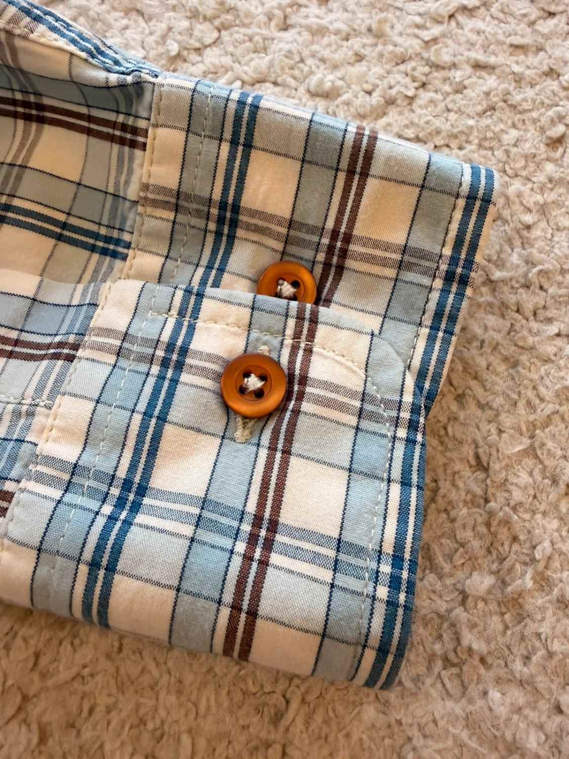 Camicia Marina Yachting a Quadri Blu Chiaro/Marrone - Stile Nautico
