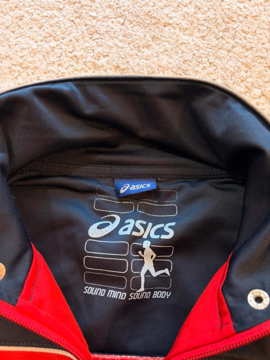 🔴🔵 Veste Asics Survêtement Rouge/Marine - Classique & Fonctionnelle