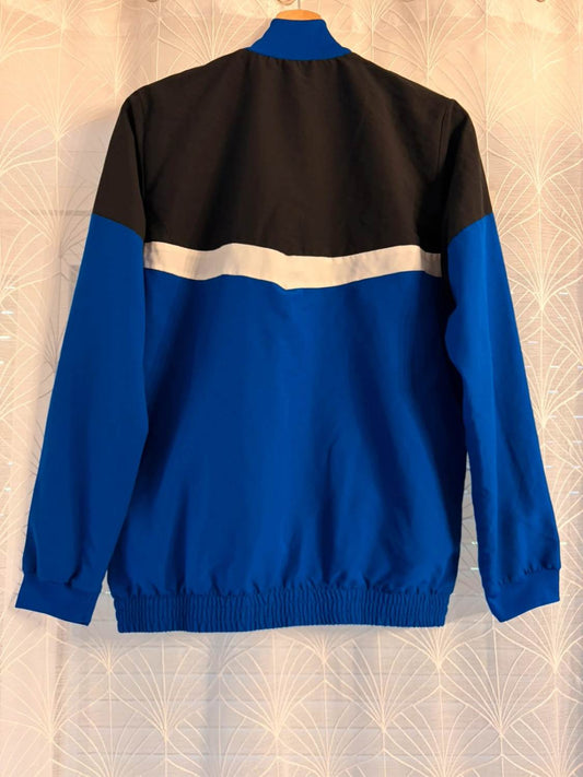 👦🔵 Veste Adidas Survêtement Bleu/Noir à Bandes Blanches - Style Junior & Confortable