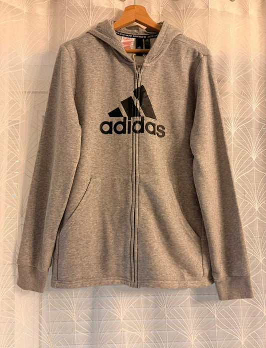 🧥 Veste Adidas à Capuche Zip Grise - Confortable & Pratique