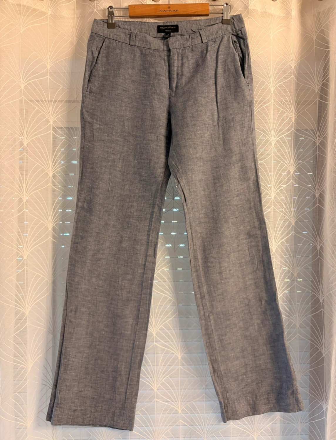 Pantalon Banana Republic Martin Fit Lin Bleu Clair - W30