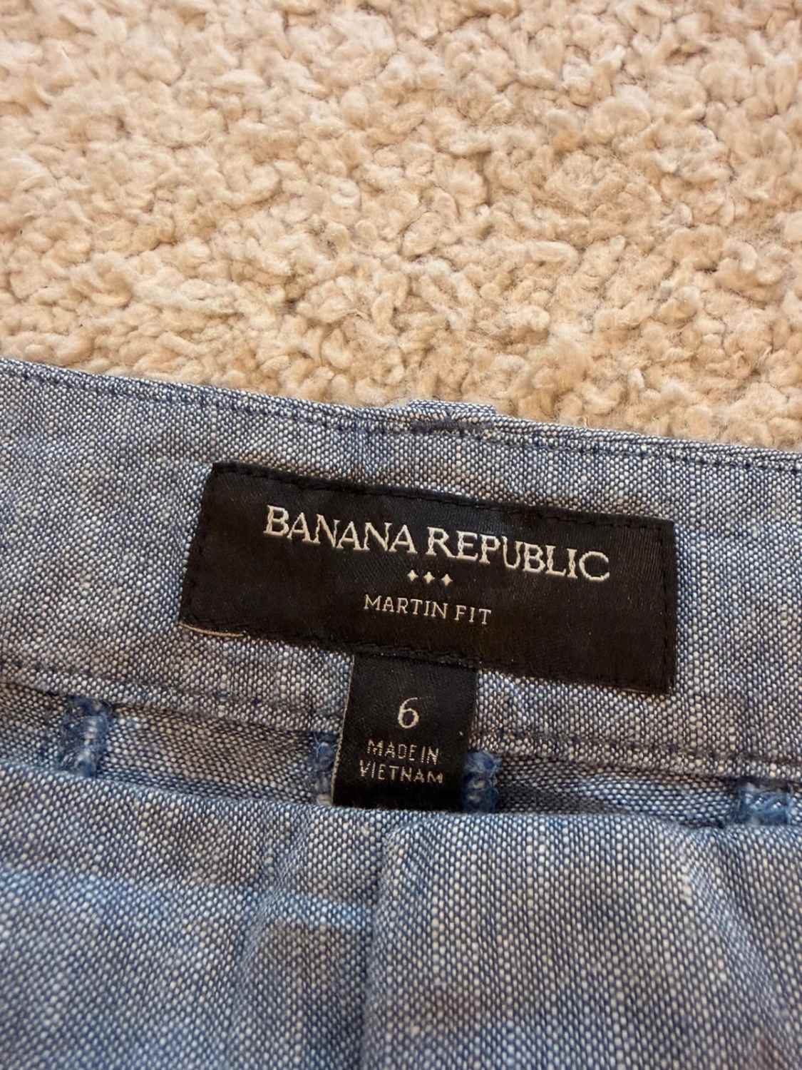 Pantalon Banana Republic Martin Fit Lin Bleu Clair - W30