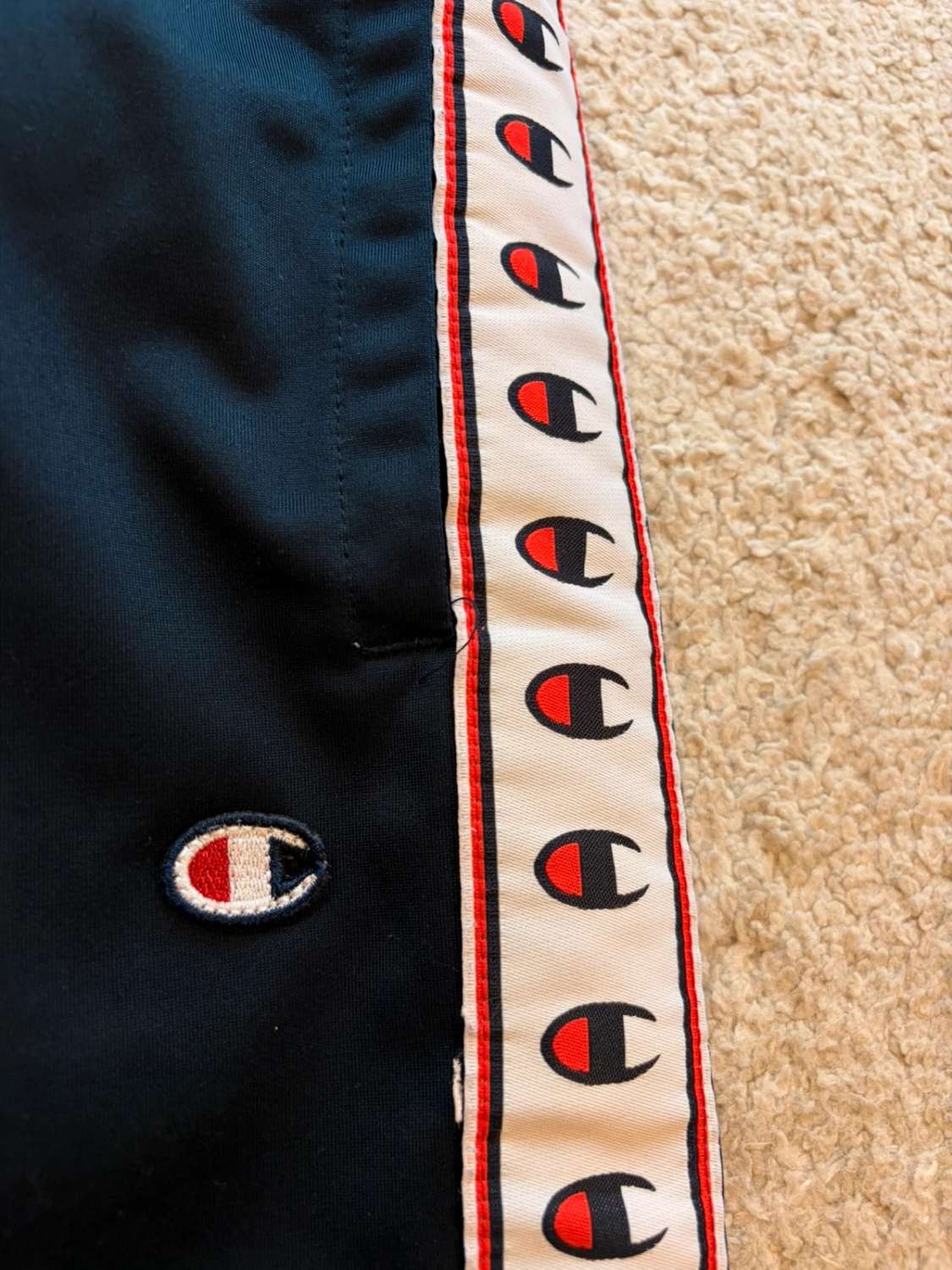 Pantalon Champion Survêtement Marine Logo Brodé - L