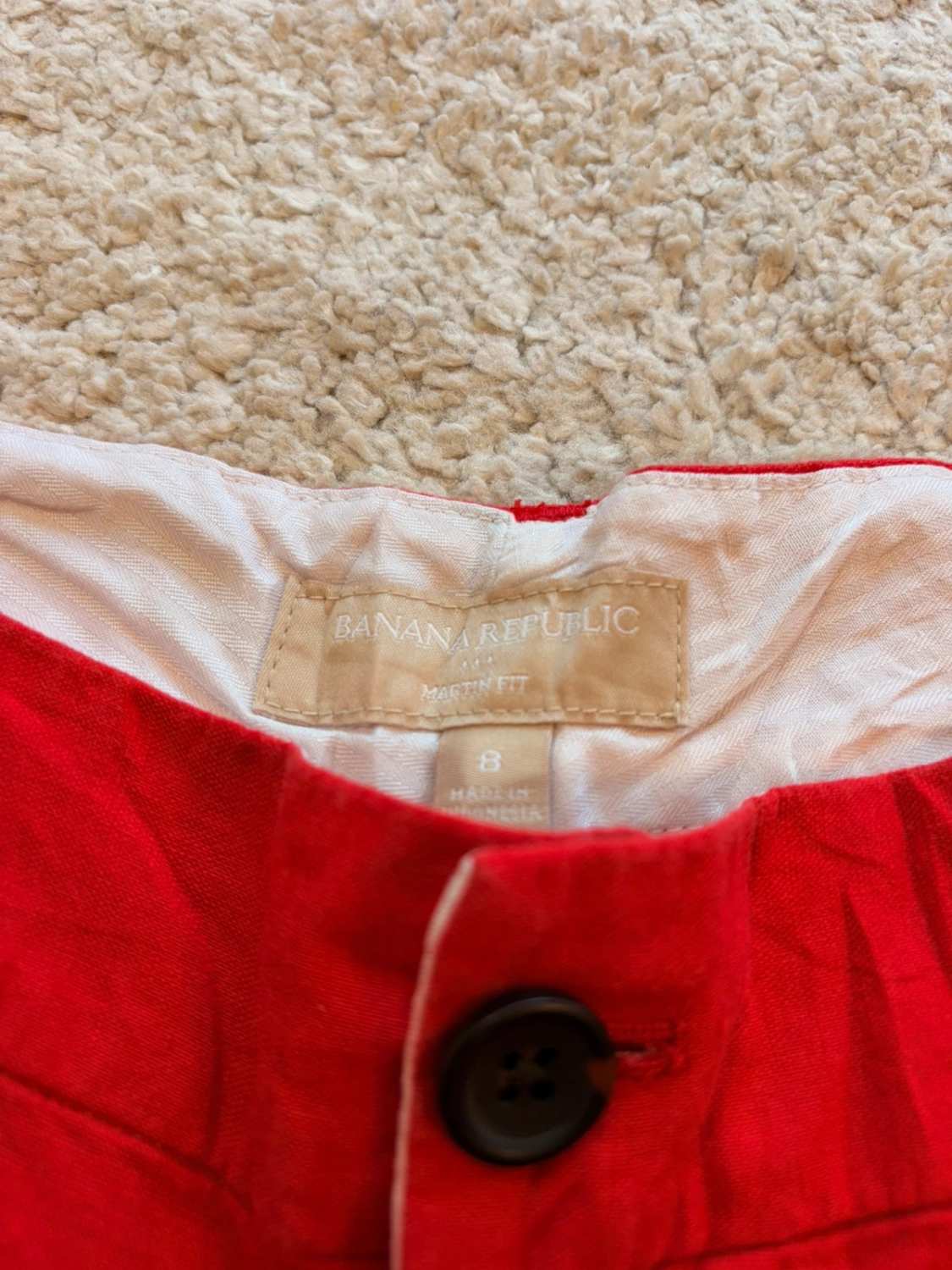 🧵 Short Banana Republic Rouge - Confort Élastique & Coloré