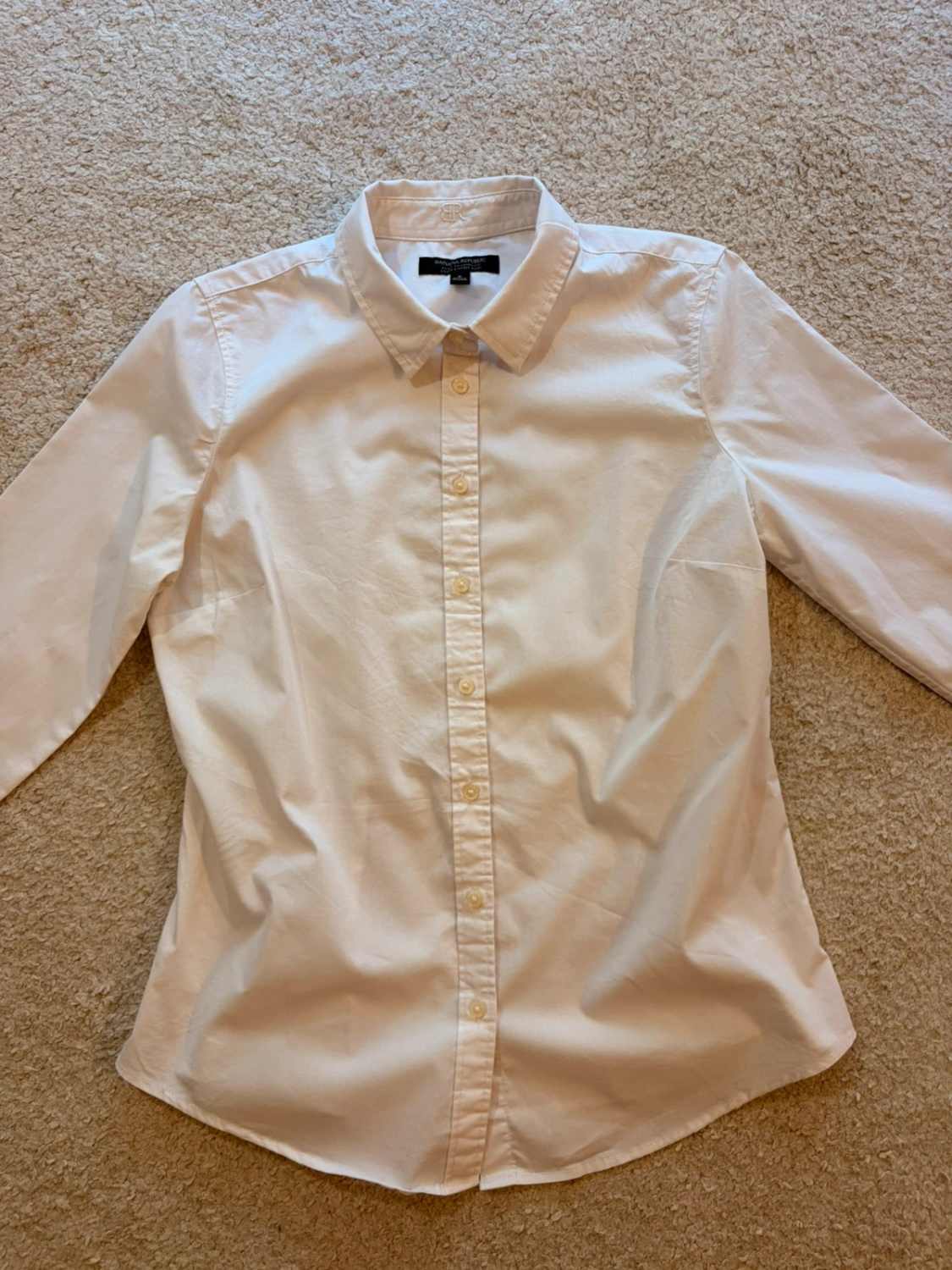 🤍👔 Chemise Banana Republic "Riley" Fitted Blanc Non-Iron - Impeccable & Pratique
