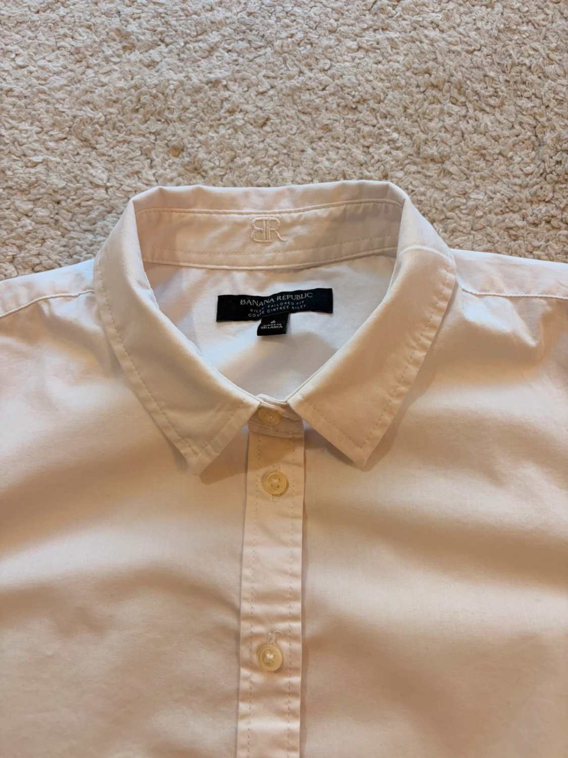 🤍👔 Chemise Banana Republic "Riley" Fitted Blanc Non-Iron - Impeccable & Pratique