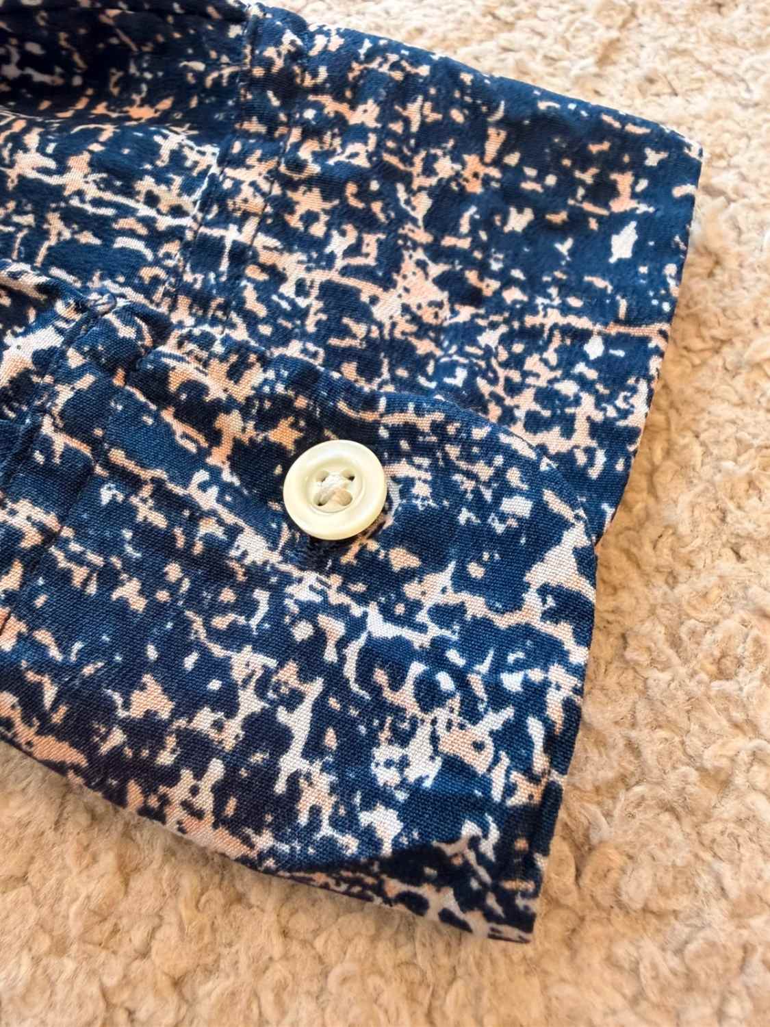 Chemise Banana Republic Bleu à Motif Blanc/Abricot