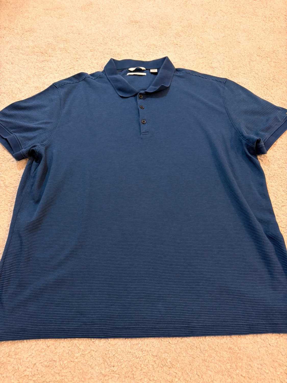 💧🔵 Polo Calvin Klein Liquid Touch à Rayures Marine/Bleu - Douceur & Élégance