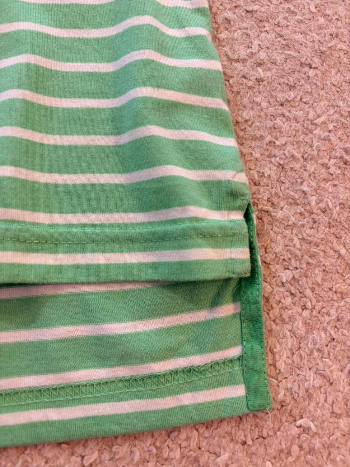 🌿🤍 Polo Chaps à Rayures Vert/Blanc - Natural Stretch XL