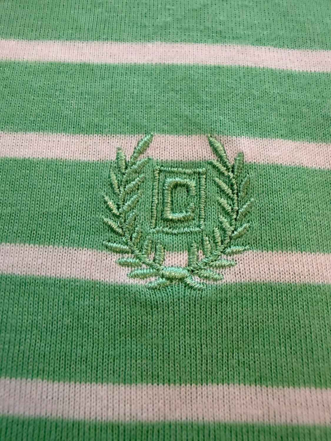 🌿🤍 Polo Chaps à Rayures Vert/Blanc - Natural Stretch XL