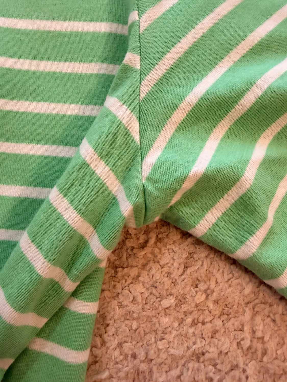 🌿🤍 Polo Chaps à Rayures Vert/Blanc - Natural Stretch XL