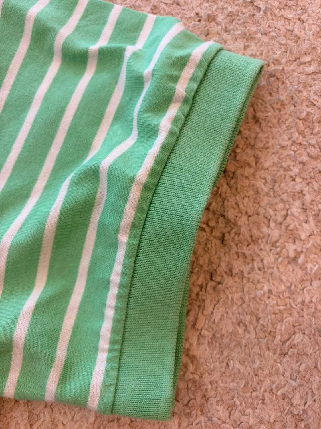 🌿🤍 Polo Chaps à Rayures Vert/Blanc - Natural Stretch XL