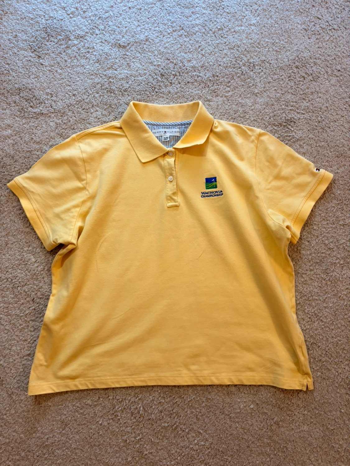 💛 Polo Tommy Hilfiger Crop Jaune "Wachovia Championship" - Collector Golf