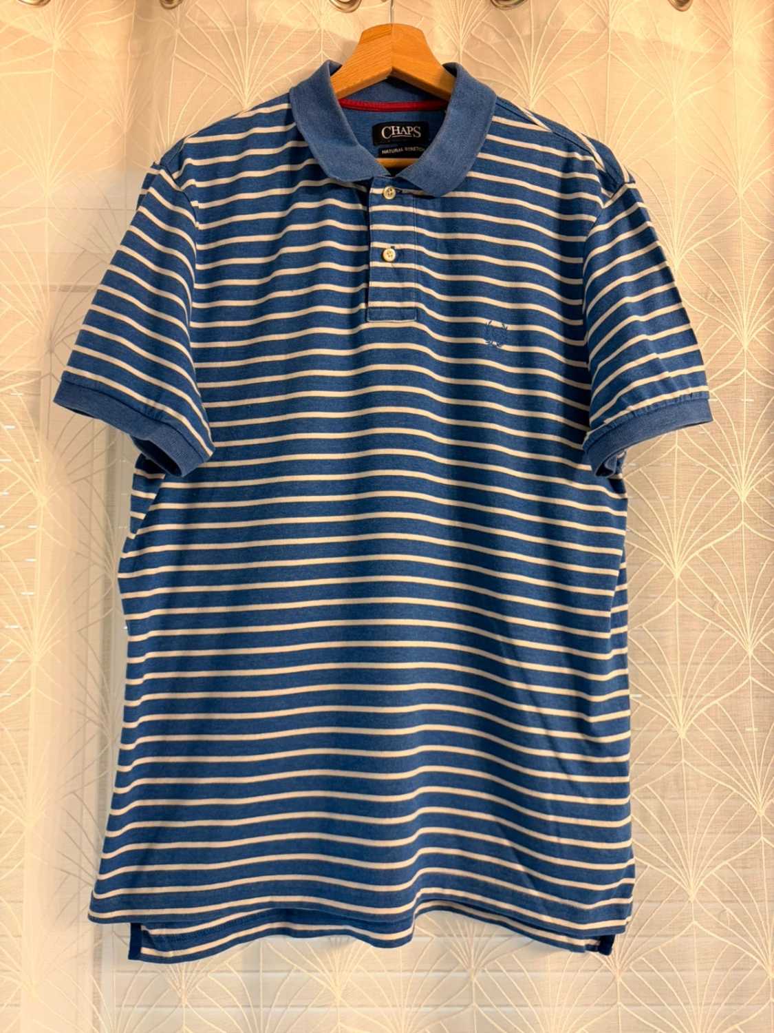 🤍 Polo Chaps by Ralph Lauren à Rayures Bleu/Blanc - Natural Stretch