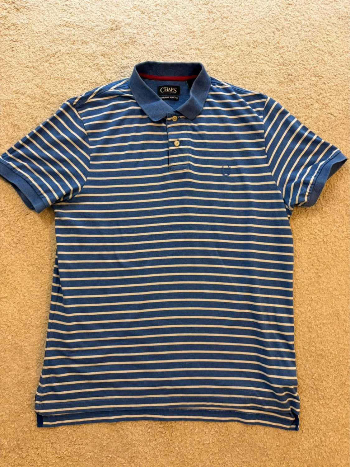 🤍 Polo Chaps by Ralph Lauren à Rayures Bleu/Blanc - Natural Stretch