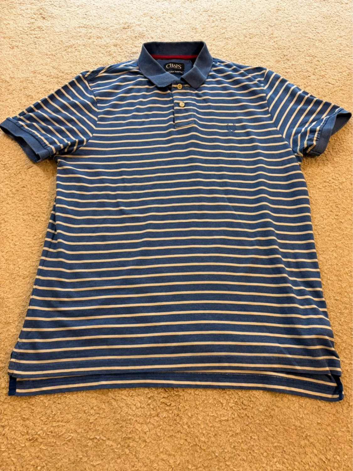 🤍 Polo Chaps by Ralph Lauren à Rayures Bleu/Blanc - Natural Stretch