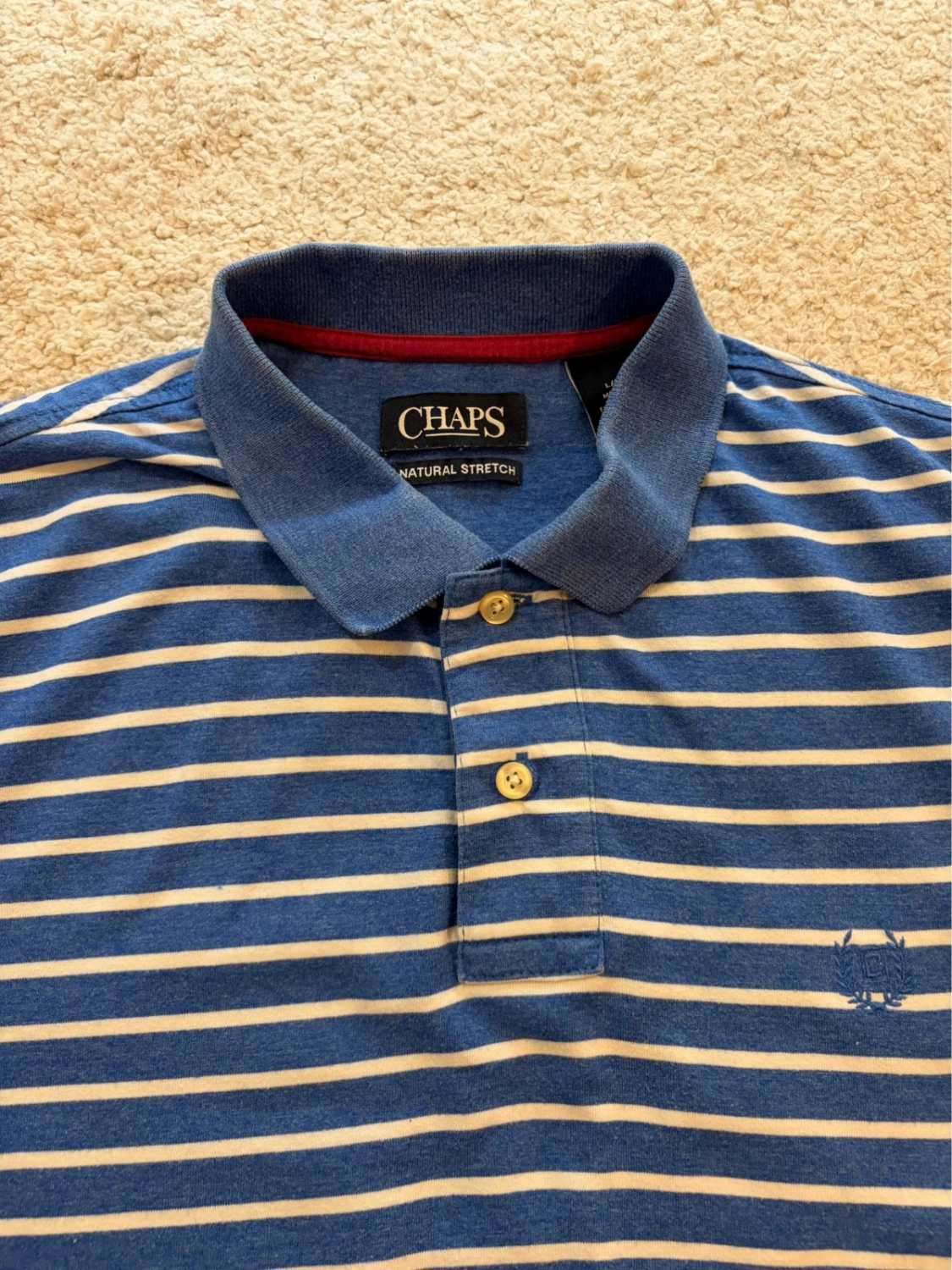 🤍 Polo Chaps by Ralph Lauren à Rayures Bleu/Blanc - Natural Stretch
