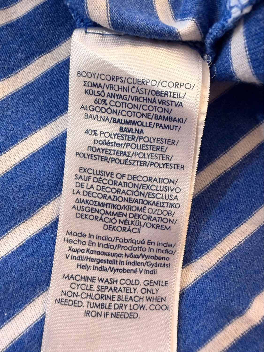 🤍 Polo Chaps by Ralph Lauren à Rayures Bleu/Blanc - Natural Stretch